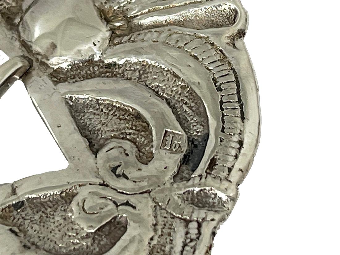 19th Century Dutch silver buckle by J.J. Lazonder, Schoonhoven 1867 For Sale