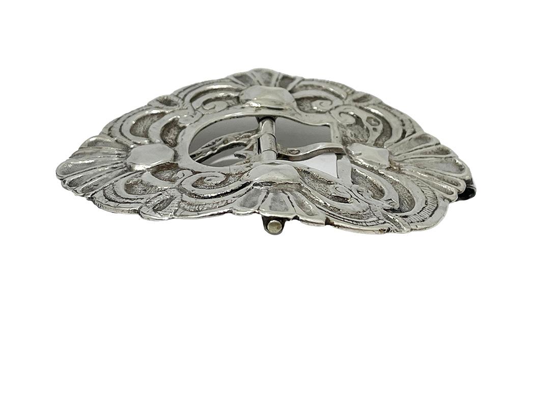 Dutch silver buckle by J.J. Lazonder, Schoonhoven 1867 For Sale 1