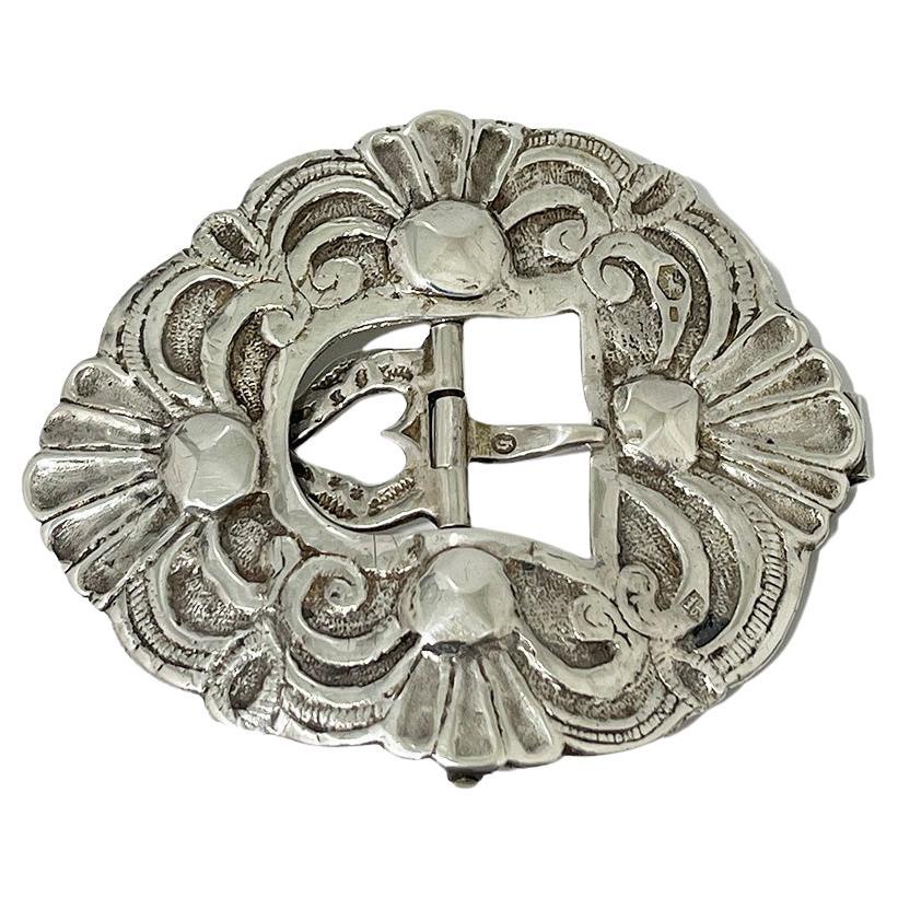 Dutch silver buckle by J.J. Lazonder, Schoonhoven 1867