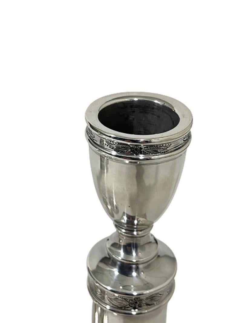 Dutch Silver Candleholders, Mid-20th Century For Sale 7