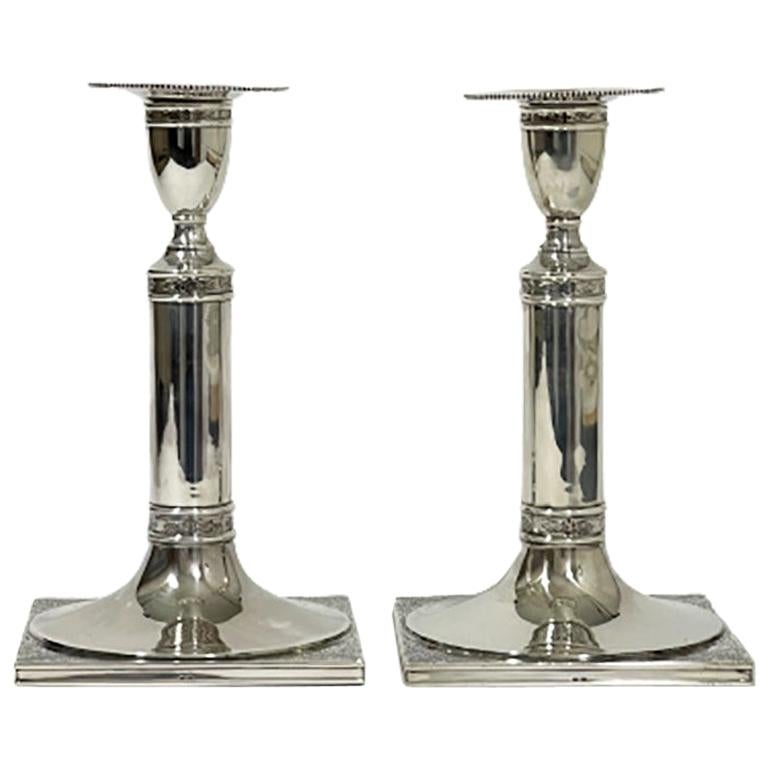 Dutch Silver Candleholders, Mid-20th Century