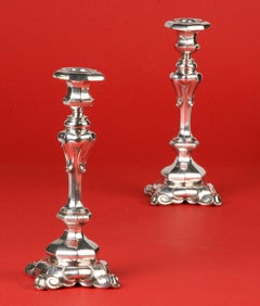 Dutch Silver Candlesticks, Amsterdam 1856, 2nd Grade Silver 835
