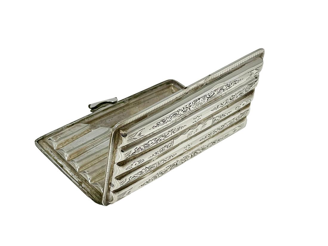 19th Century Dutch silver cigar case by Willem de Peijt, Schoonhoven, 1856 For Sale