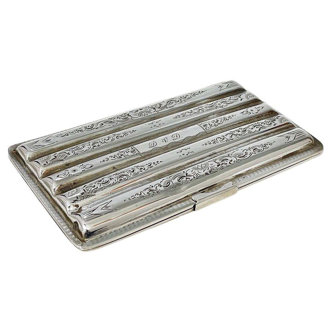 Dutch silver cigar case by Willem de Peijt, Schoonhoven, 1856