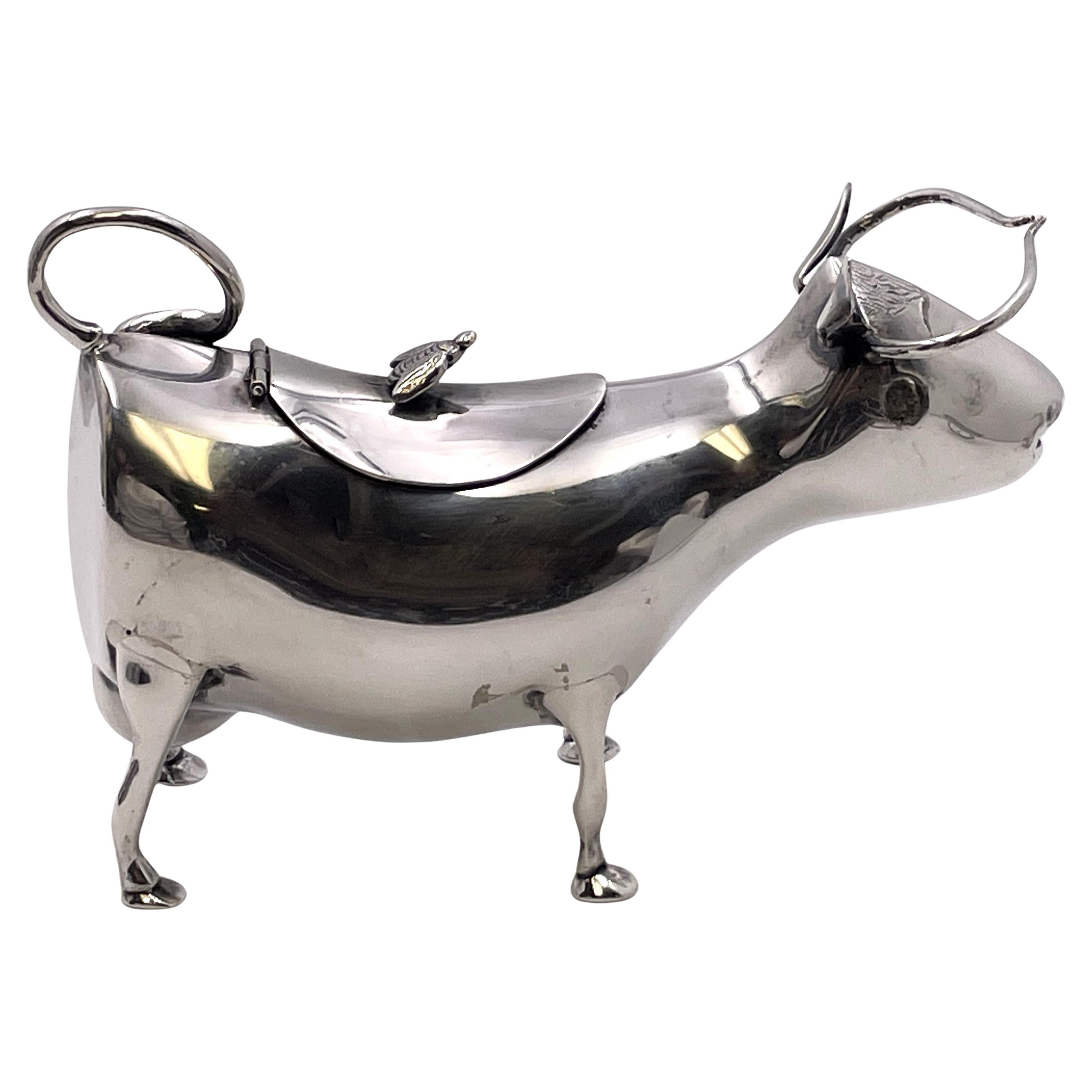 Holländische Silberkuh Creamer mit Bienenmotiv aus dem 20.