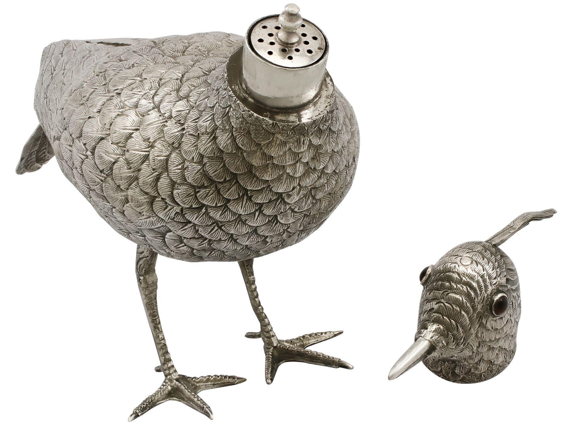 Antique Dutch Silver Lapwing Bird Sugar Box, 1920 2