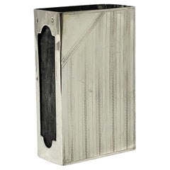 Großer Streichholzschachtelhalter aus niederländischem Silber, datiert 1924