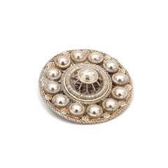 Dutch Silver Large Round Filigree Knots Brooch