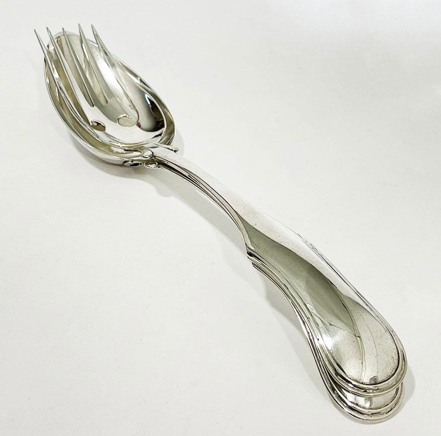 Dutch Silver Lettuce Place Setting by J.H. Eversbag & D. Van Outvoorst 1884/86 For Sale 1