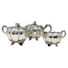 Niederländisches Silber "Melone" Teeservice von Gerritsen & van Kempen, 1959