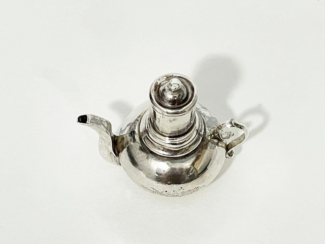 Silver Dutch silver miniature coffee pot by Johannes Hendrik Bing, 1847-1878 For Sale