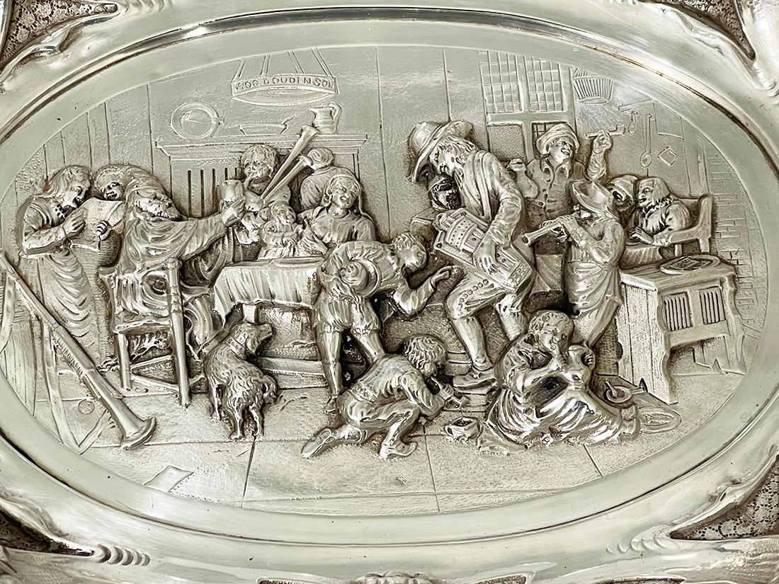 Cuenco ovalado de plata holandesa, panera de Schoorl/ Krot, Amsterdam, fechado en 1928 en Bueno estado para la venta en Delft, NL