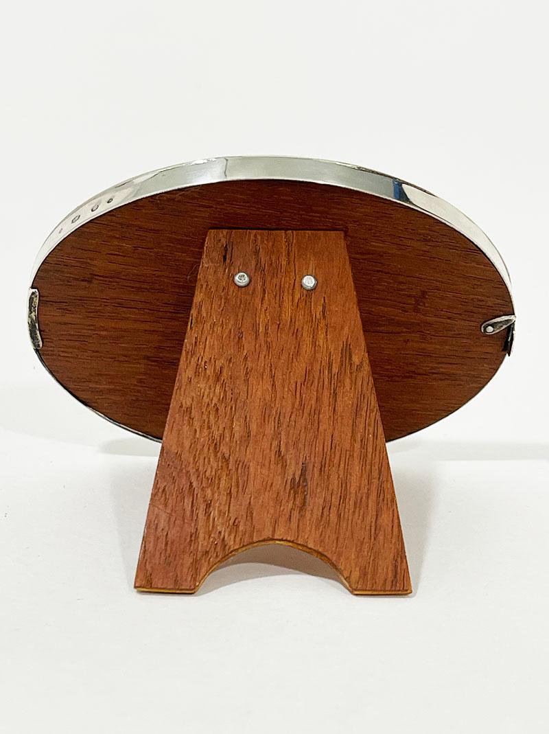 20th Century Dutch Silver oval Photo Frame, Zaanlandse Zilversmederij, 1973 For Sale