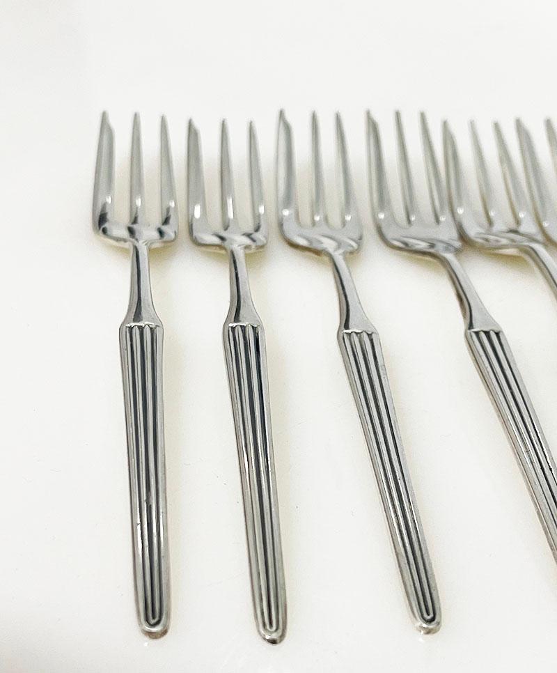 Tenedores de pastelería de plata holandesa de Gustav Beran para Van Kempen & Begeer, años 60 en Bueno estado para la venta en Delft, NL