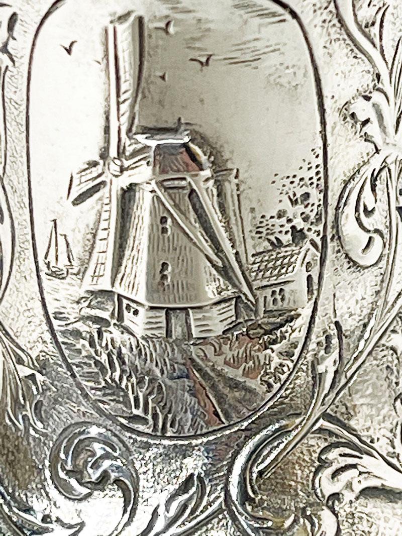Niederländische Pfeffermühle aus Silber von Vos & Co, Haarlem, 1915-1920 im Zustand „Gut“ im Angebot in Delft, NL