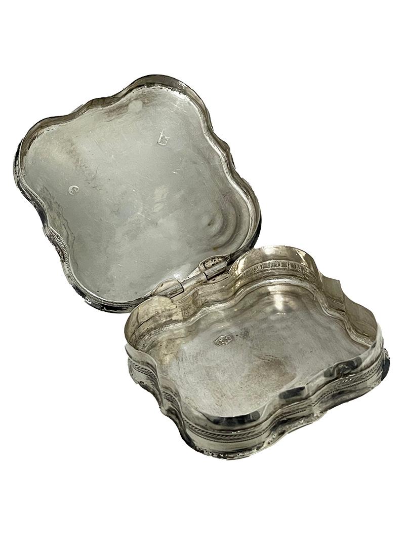 19th Century Dutch silver pill box, 1852 For Sale