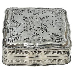 Antique Dutch silver pill box, 1869