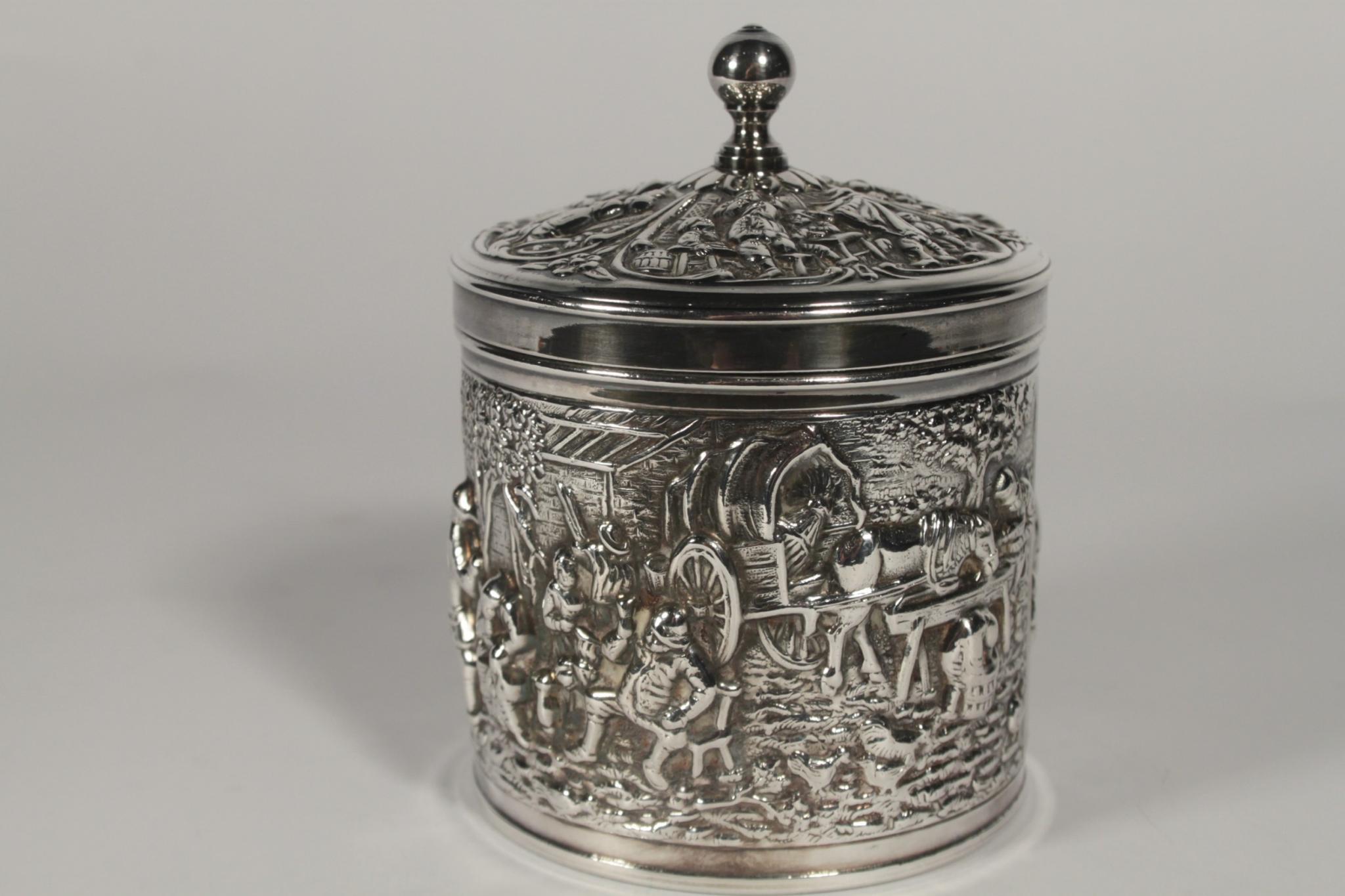 Mid-20th Century Dutch Silver Plate Trinket Box Casket 1930 Hallmark For Sale