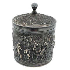 Dutch Silver Plated Tea Caddy Herman Hooijkaas for Douwe Egberts