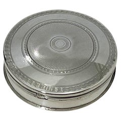 Antique Dutch silver small round pill box, 1818