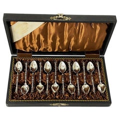 Antique Dutch silver small silver spoons by van Kempen & Zonen, 19th century