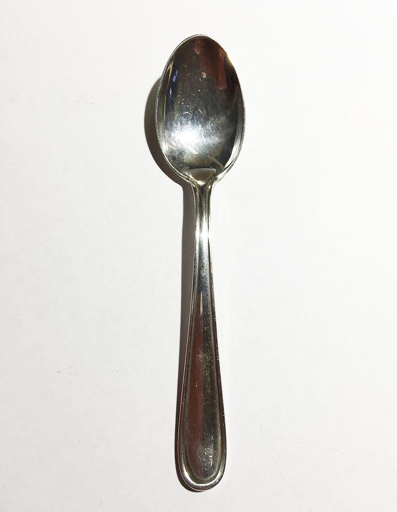 Dutch Silver Spoon Box in Biedermeier Style with Mocca Spoons In Good Condition For Sale In Delft, NL