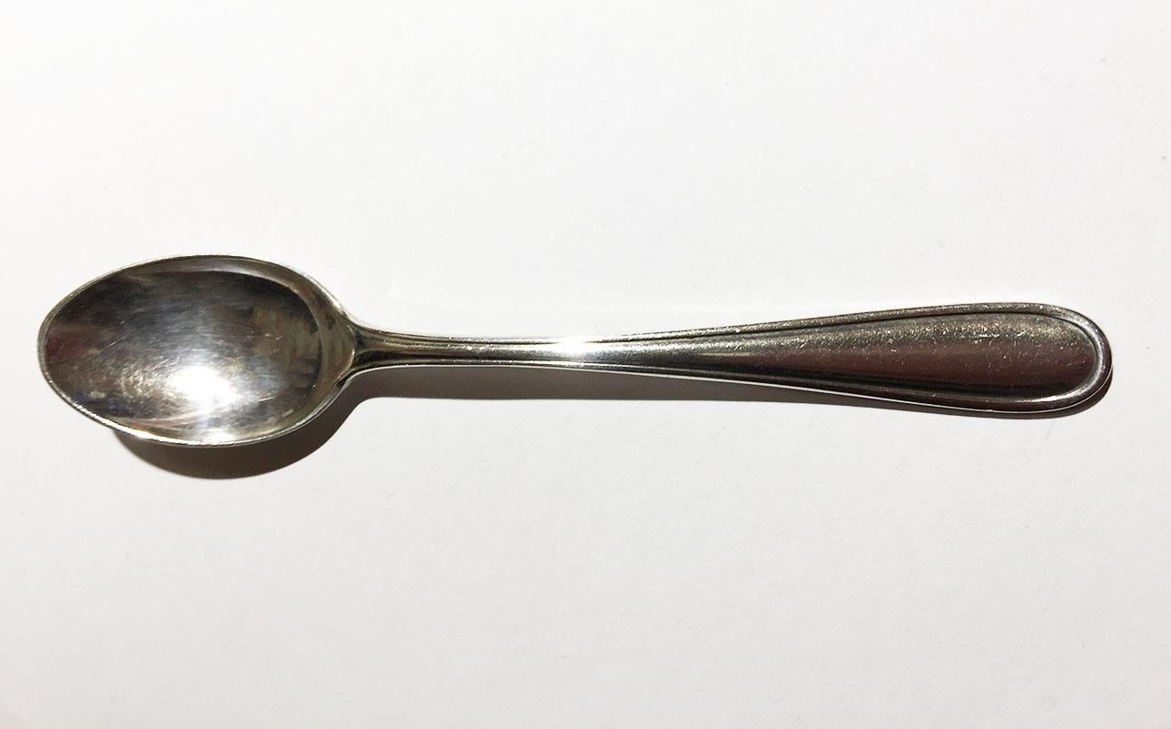 Dutch Silver Spoon Box in Biedermeier Style with Tea Spoons For Sale 3