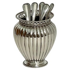 Dutch Silver Spoon Vase, Van Kempen & Zn, Voorschoten, 1896
