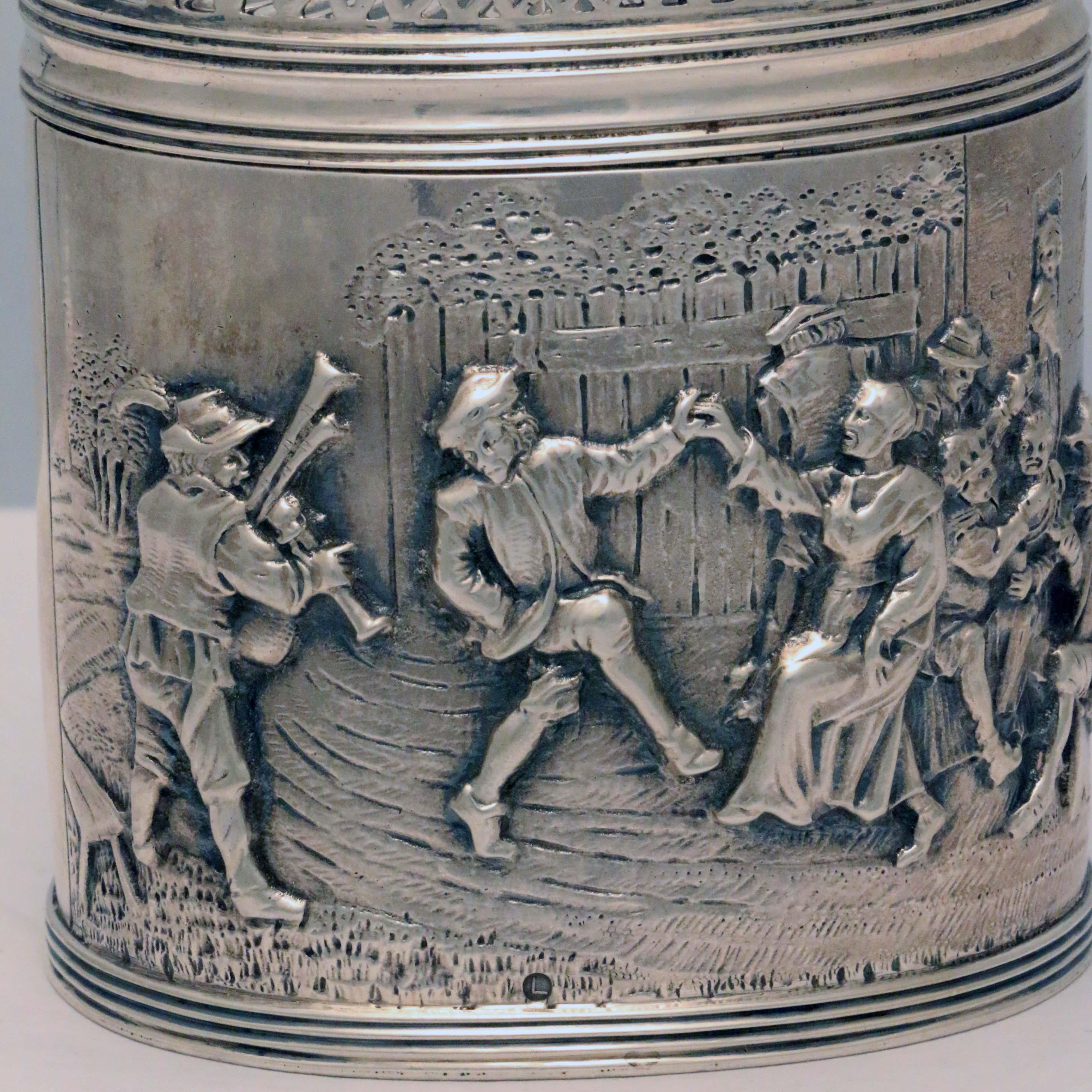 Dutch Silver Tea Caddy For Sale 1