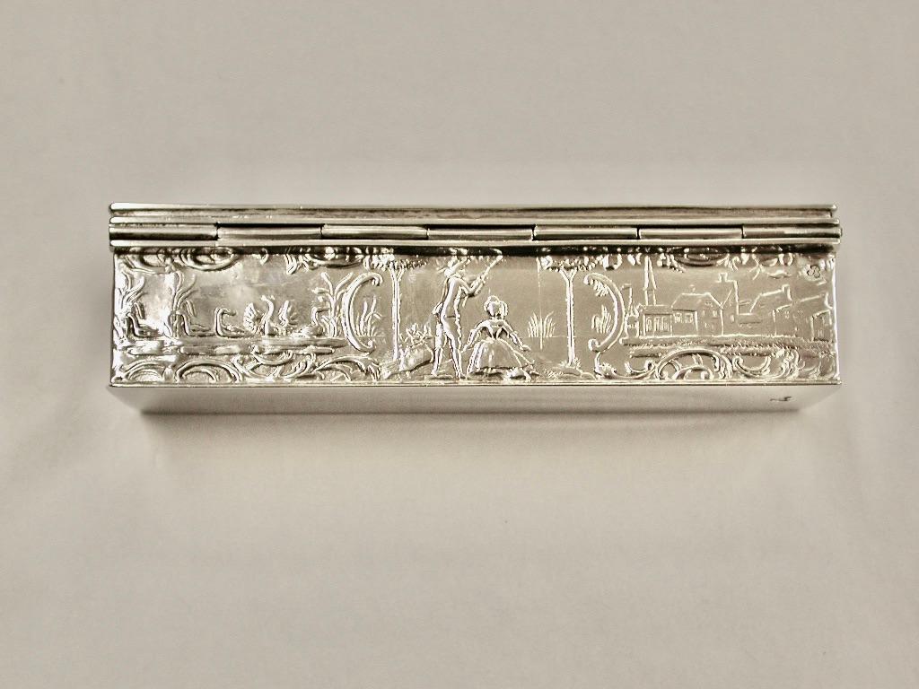 Early 20th Century Dutch Silver Toothpick Box Imported by Berthold Hermann Muller, London, 1915