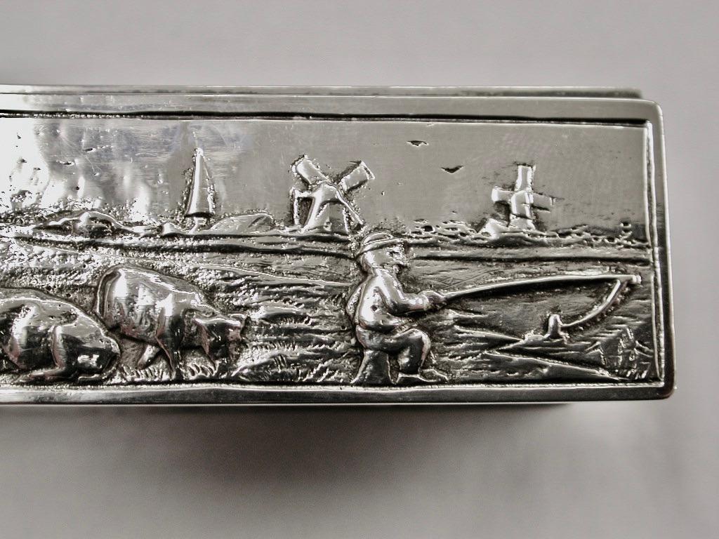 Dutch Silver Toothpick Box Imported by Berthold Hermann Muller, London, 1915 3