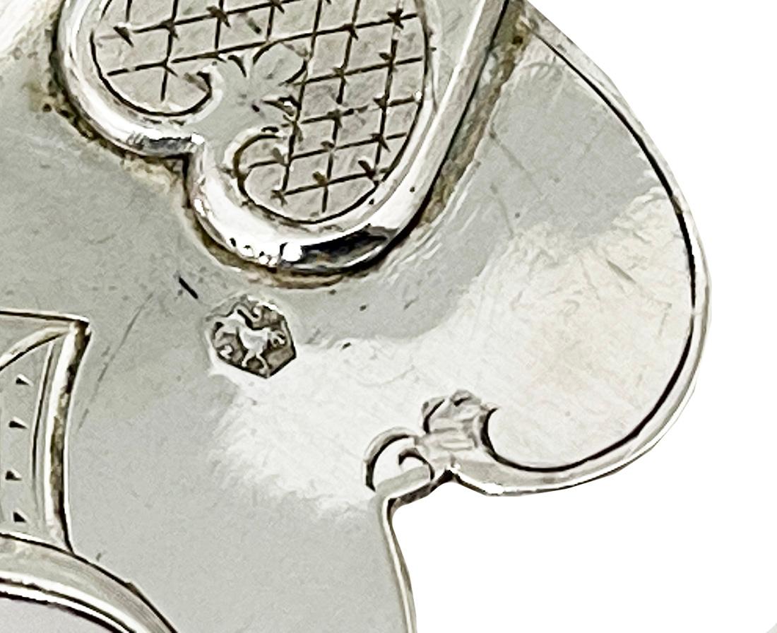 XIXe siècle Cuillère de service en argent hollandais avec agate d'Antonious Hendrikus der Kinderen, 1865 en vente