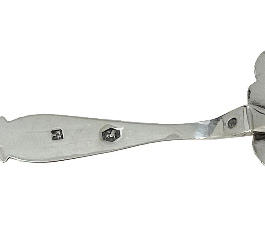Niederländisches Silber mit Achat, Servierlöffel von Franciscus Jacobus de Leeuw, 1869 im Angebot 1