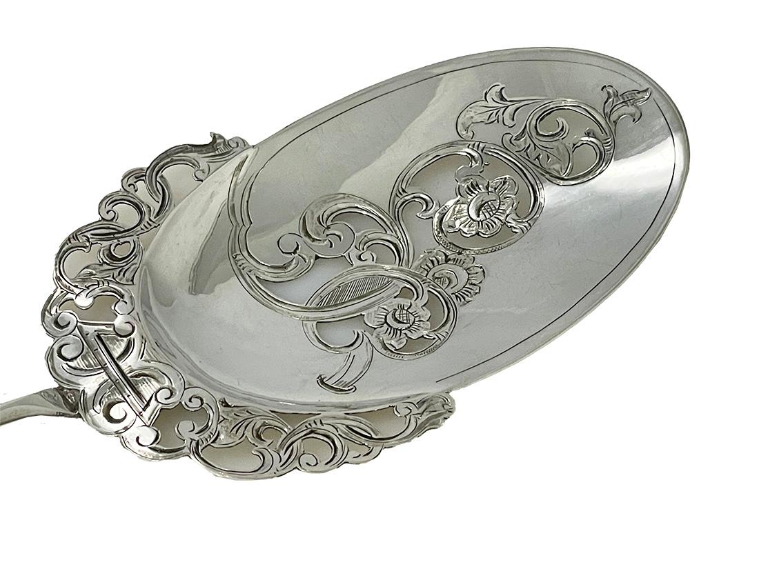 Niederländisches Silber mit Achat, Servierlöffel von Franciscus Jacobus de Leeuw, 1869 im Angebot 5