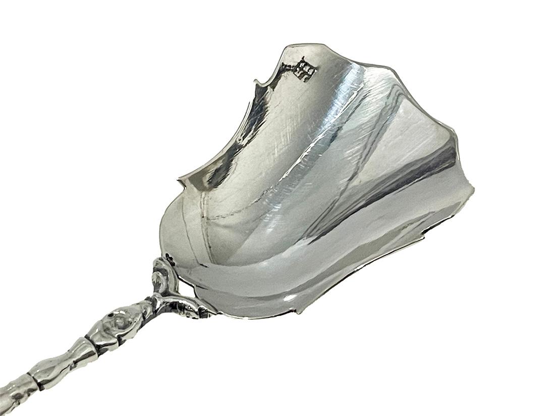 XIXe siècle Cuillère à sucre hollandaise en argent et agate par Jacob van der Ree, 1856-1886 en vente