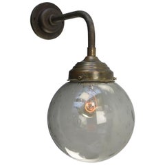 Dutch Smoked Air Bubble Glass Brass Cast Iron Sconces Wall Lights