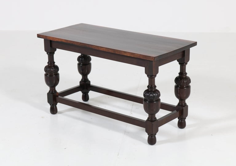 Dutch Solid Ebony Macassar Jacobean Style Coffee Table, 1920s For Sale