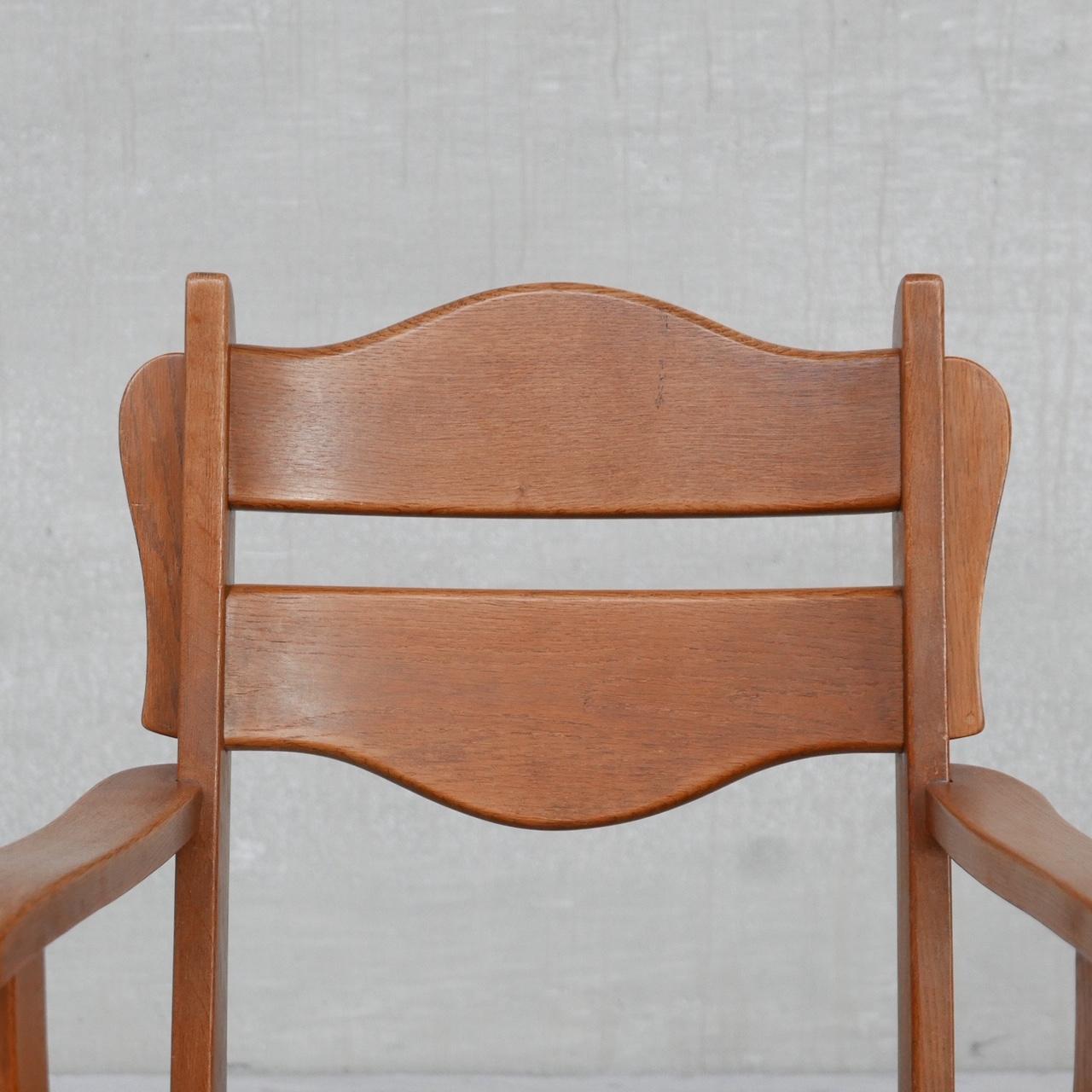 Dutch Solid Oak Mid-Century Armchair In Good Condition For Sale In London, GB