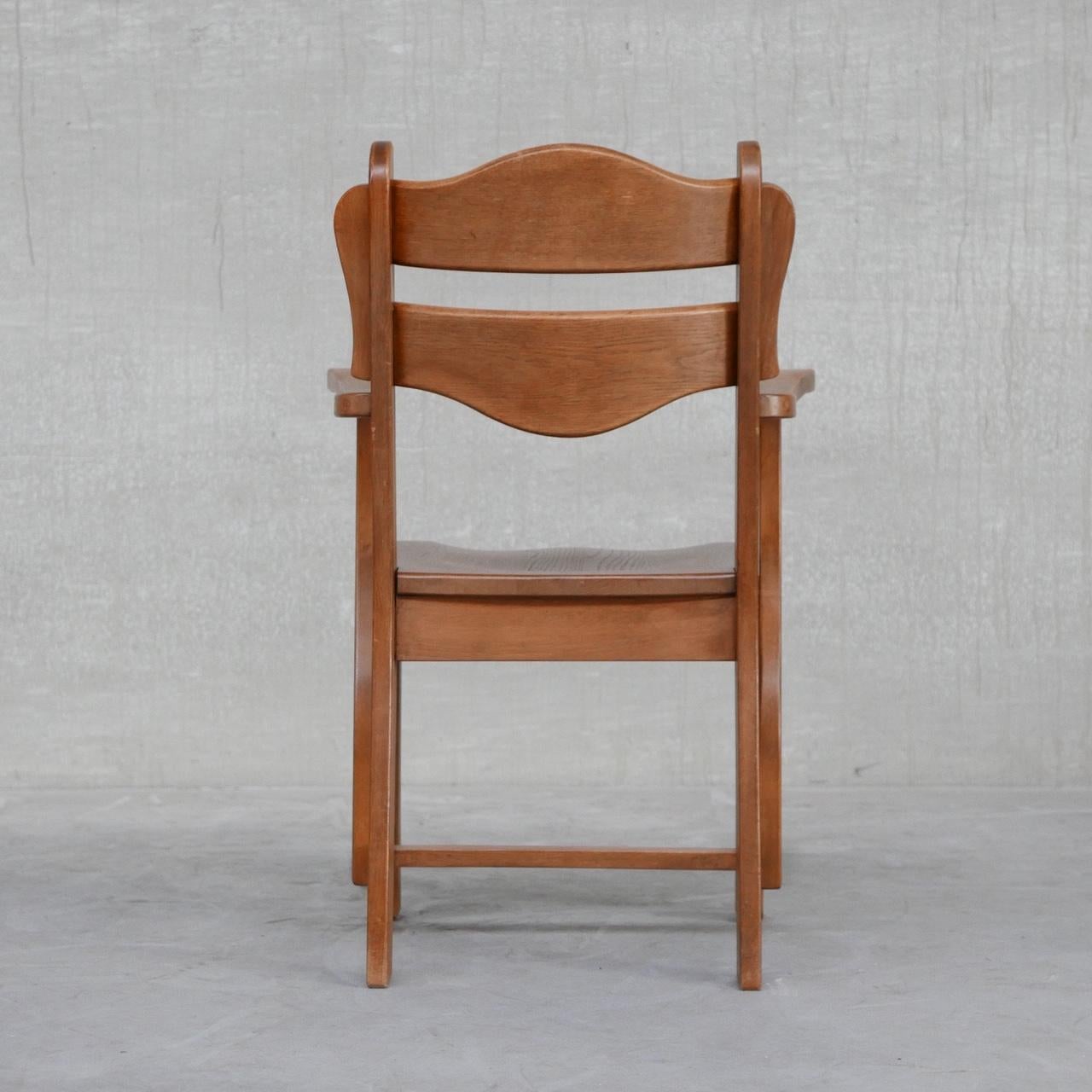 Dutch Solid Oak Mid-Century Armchair For Sale 1