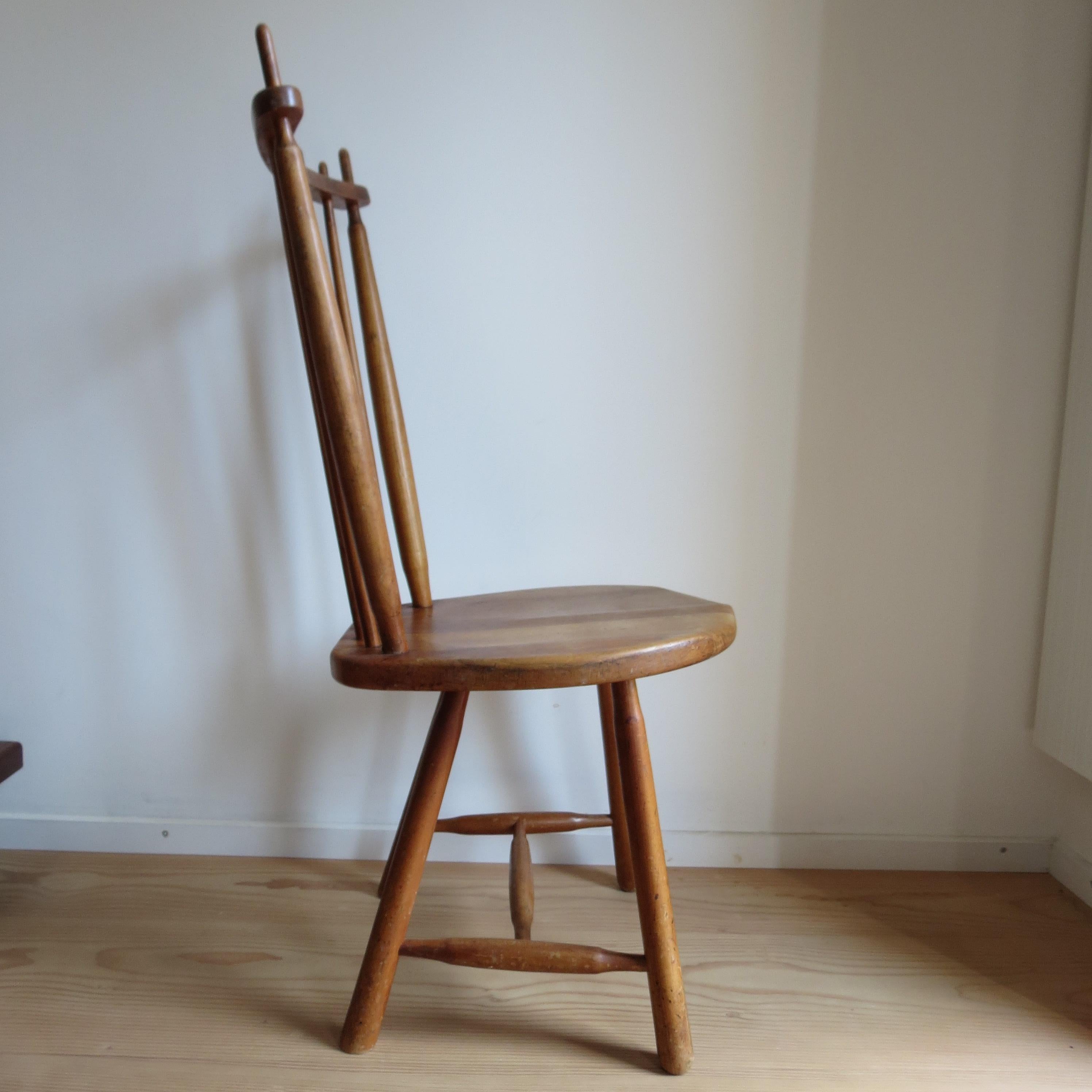 Dutch Spindle back Folk Dining Chair by De Ster Gelderland 1960s For Sale 3