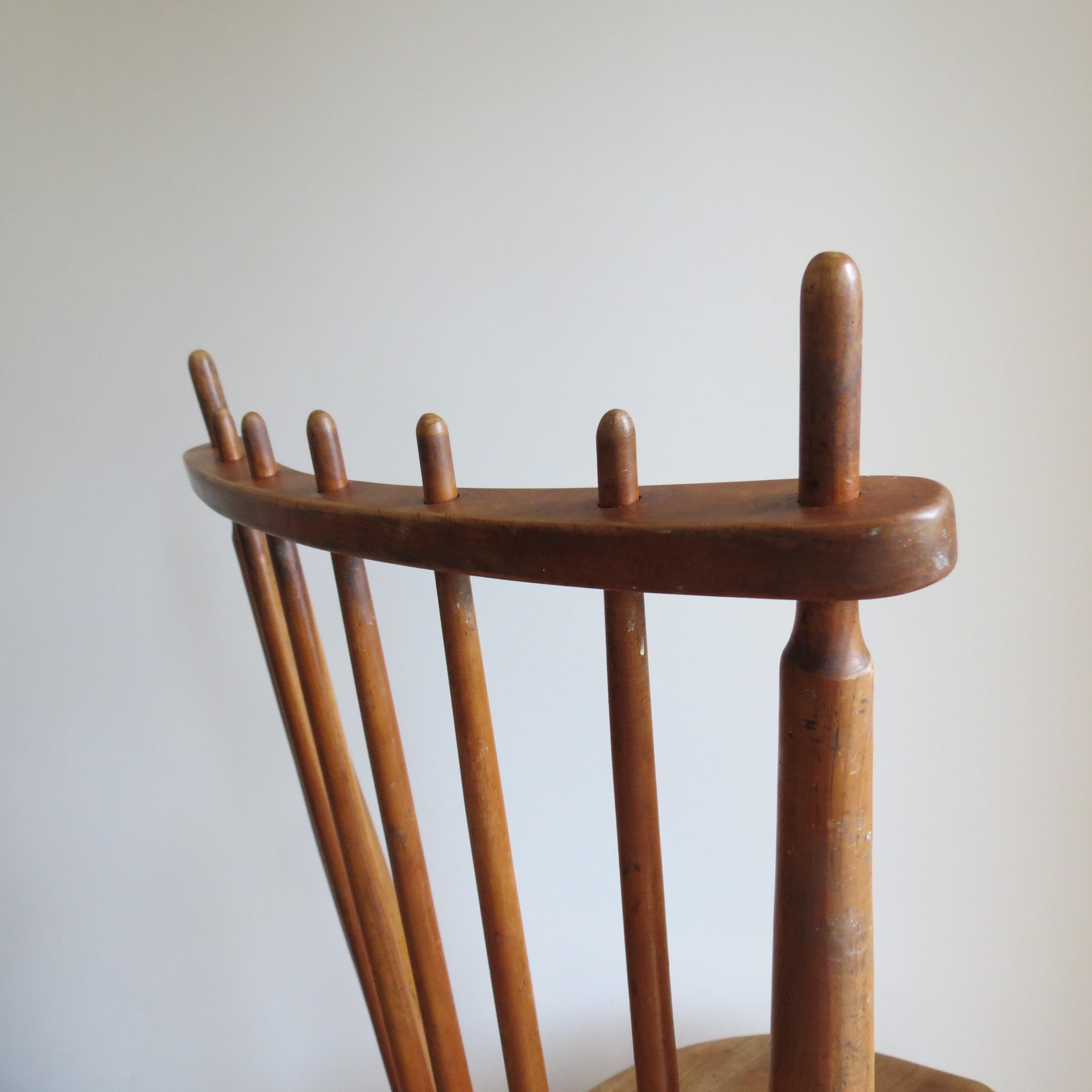 Dutch Spindle back Folk Dining Chair by De Ster Gelderland 1960s For Sale 5