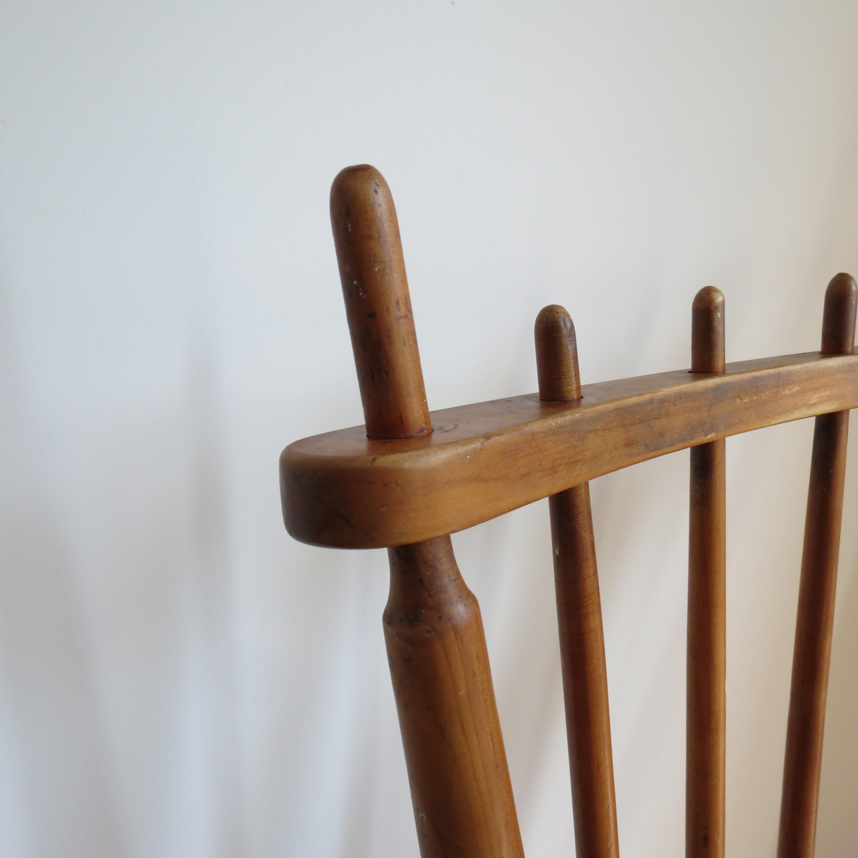Dutch Spindle back Folk Dining Chair by De Ster Gelderland 1960s For Sale 11