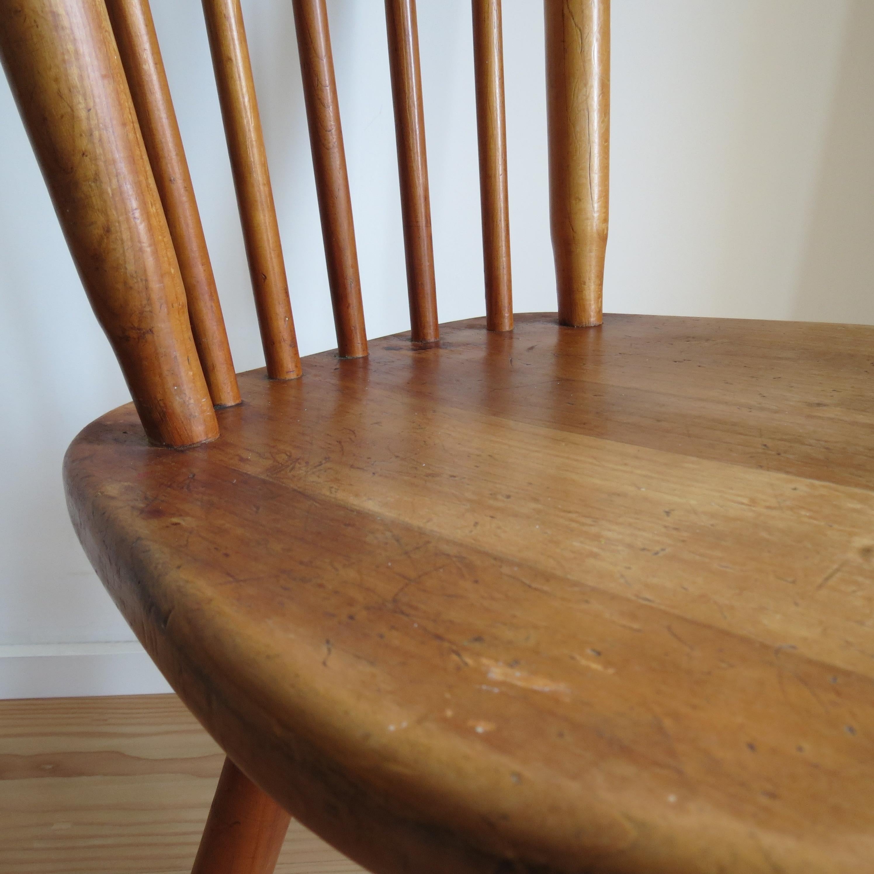 Dutch Spindle back Folk Dining Chair by De Ster Gelderland 1960s For Sale 1