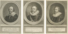 Dutch Statesmen and Admiral – Pauw, Hein, and Cats, c.1750 Copper Engravings