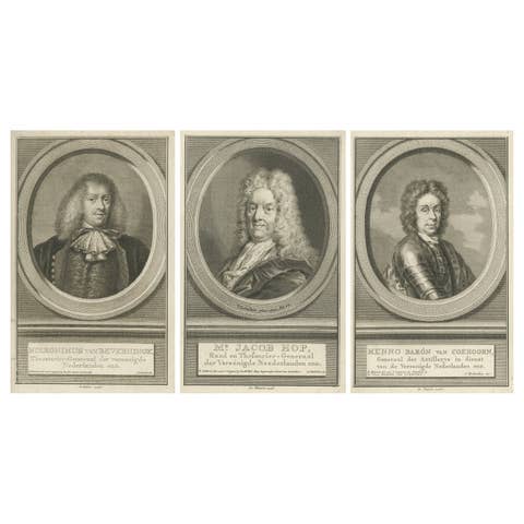 Dutch Statesmen and Military Leaders – Beverningk, Hop, and Van Coehoorn, c.1750