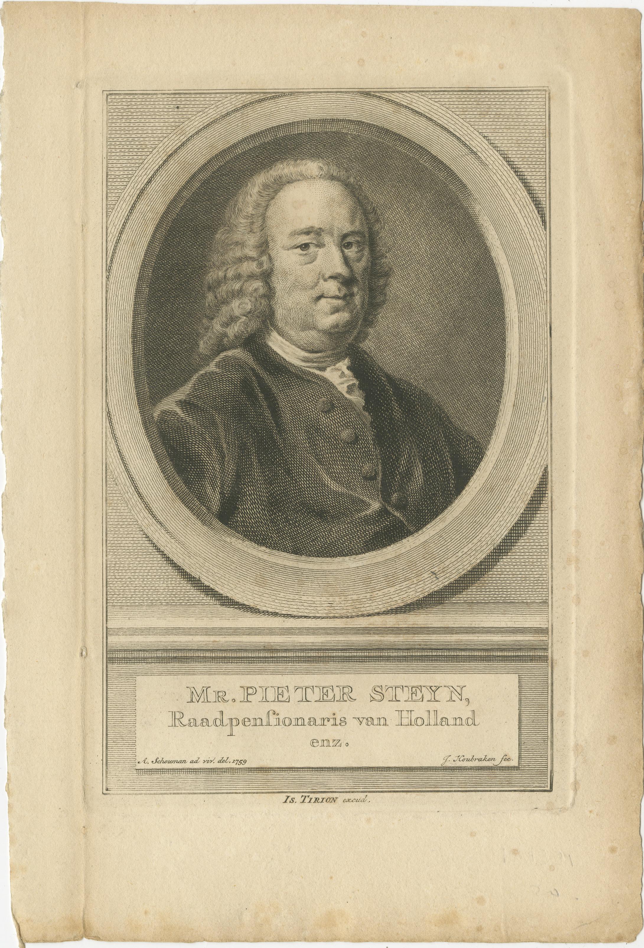 Engraved Dutch Statesmen – Raadpensionarissen Hoornbeek, Steyn and Gilles, 18th Century For Sale