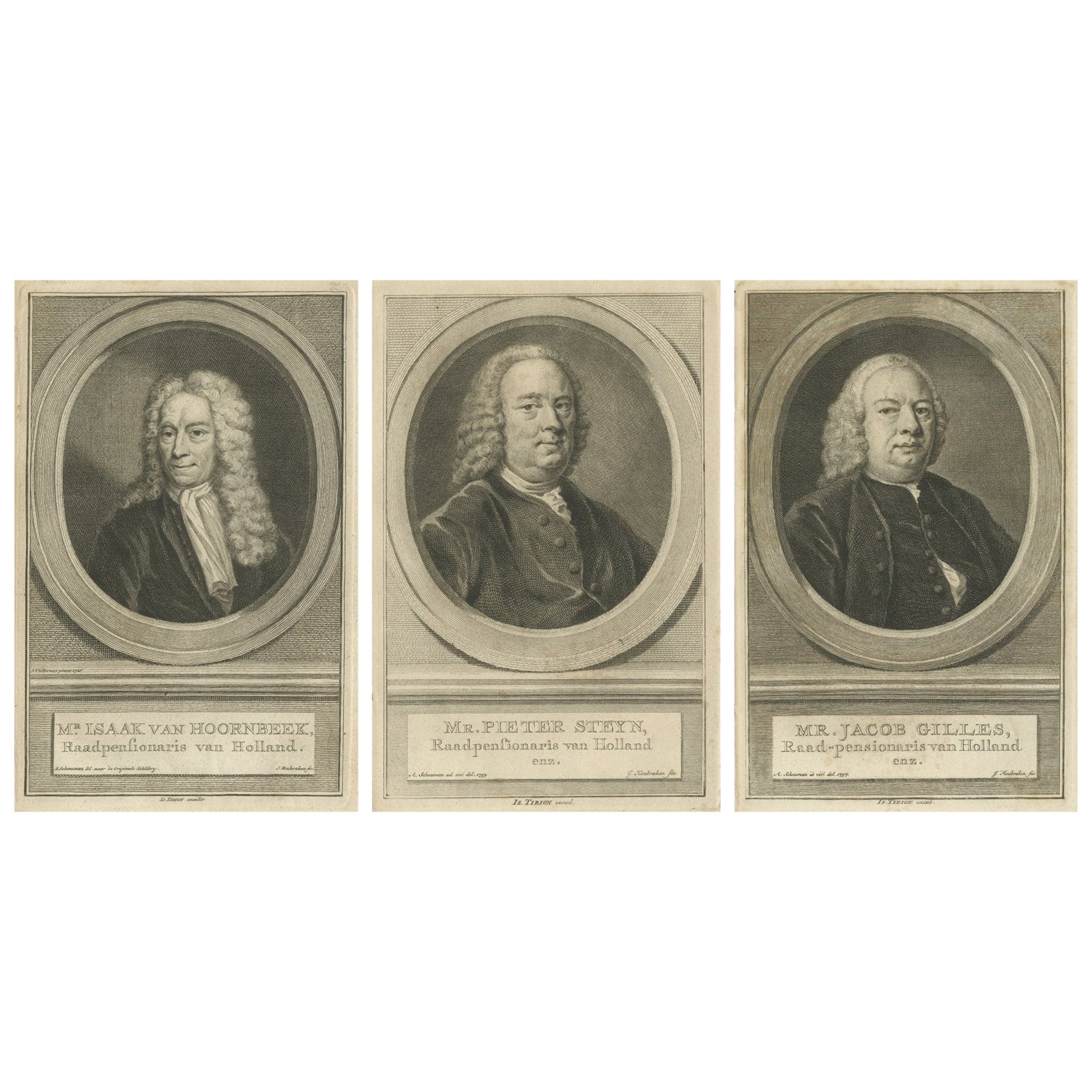 Dutch Statesmen – Raadpensionarissen Hoornbeek, Steyn and Gilles, 18th Century