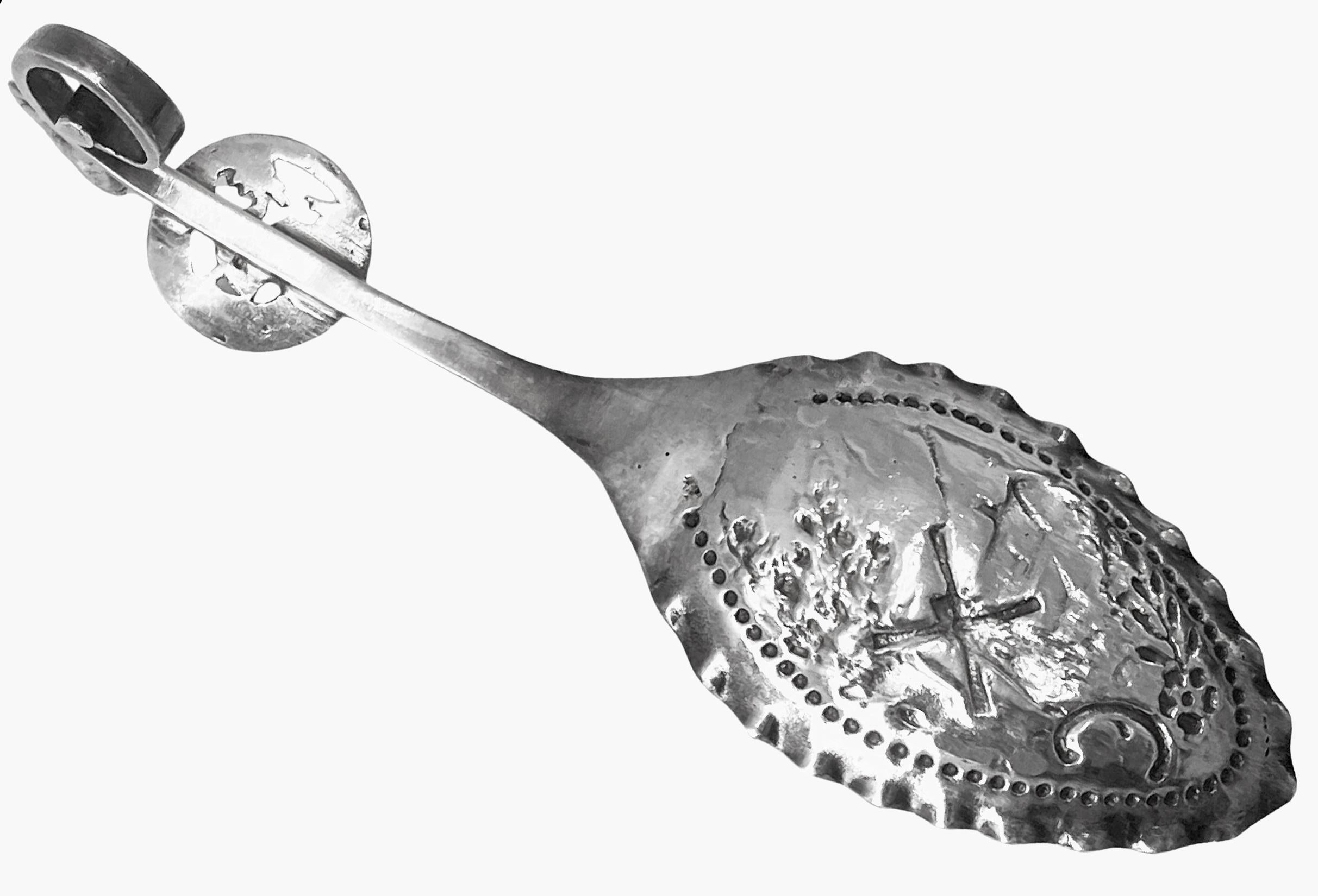 Argento 925 Cucchiaio da crema/scimmia/caddy olandese in argento sterling Importazione di Londra 1909 Arthur Graf in vendita