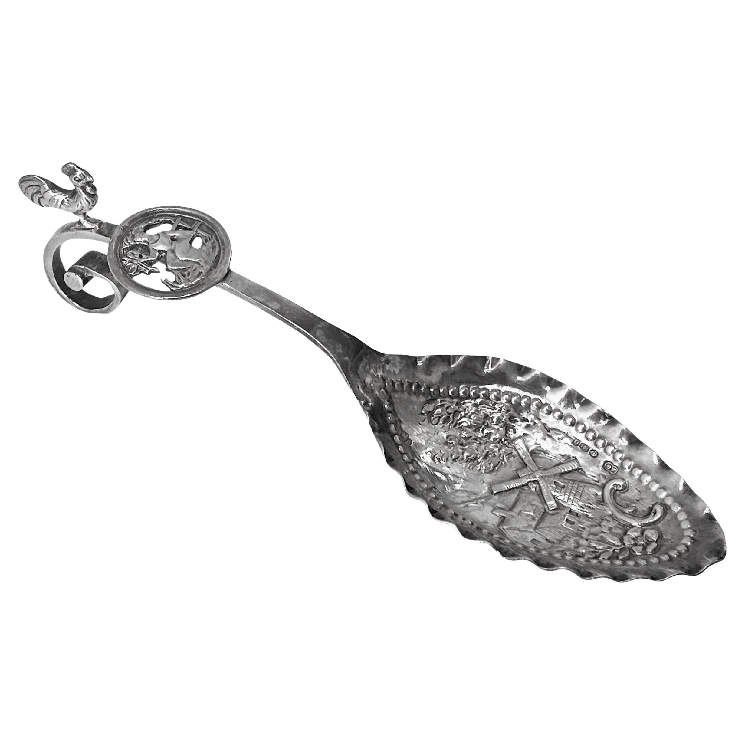 Dutch sterling silver Cream/Monkey/Caddy spoon London import 1909 Arthur Graf