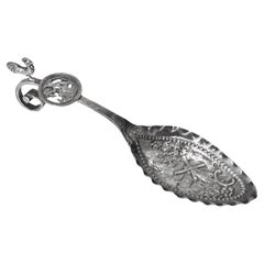 Cuchara de crema/mono/caddy de plata de ley holandesa Importación londinense 1909 Arthur Graf